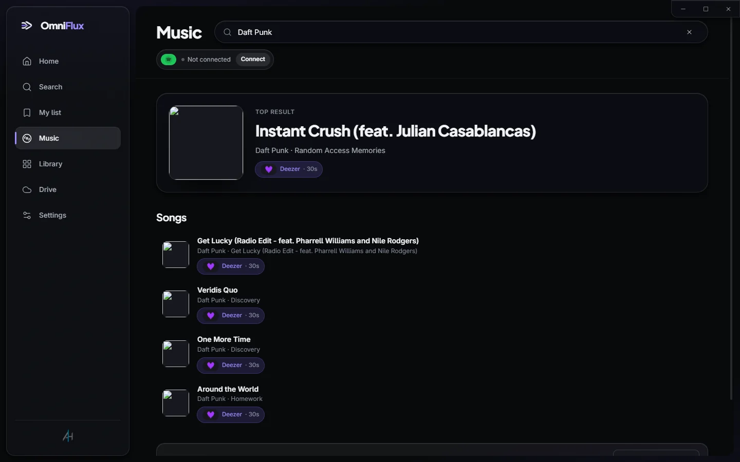 Unified music search